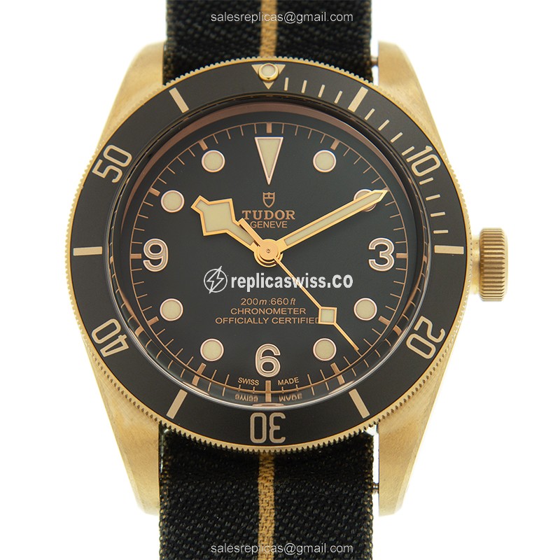 Exquisite Tudor 79250BA Black Bay Bronze Replica Watch, Automatic, 43mm Case with Sapphire Crystal