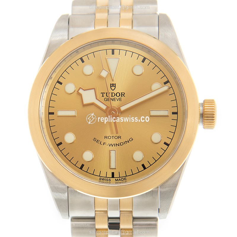Exquisite Tudor Black Bay Automatic Replica in 18kt Gold & Steel, Sapphire Crystal Watch
