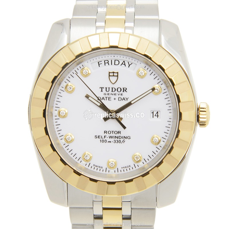 Exquisite Tudor Classique Replica in 18kt Steel & Gold, Automatic Movement & White Dial Watch