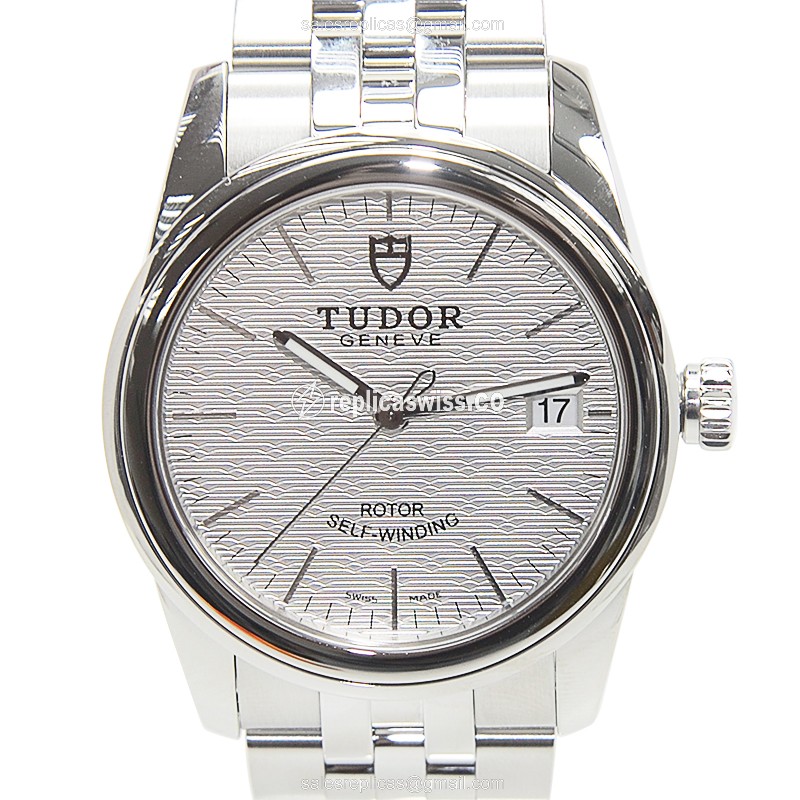 Exquisite Tudor Glamour Date Replica in Silver Dial & Stainless Steel Case, Automatic Movement Watch