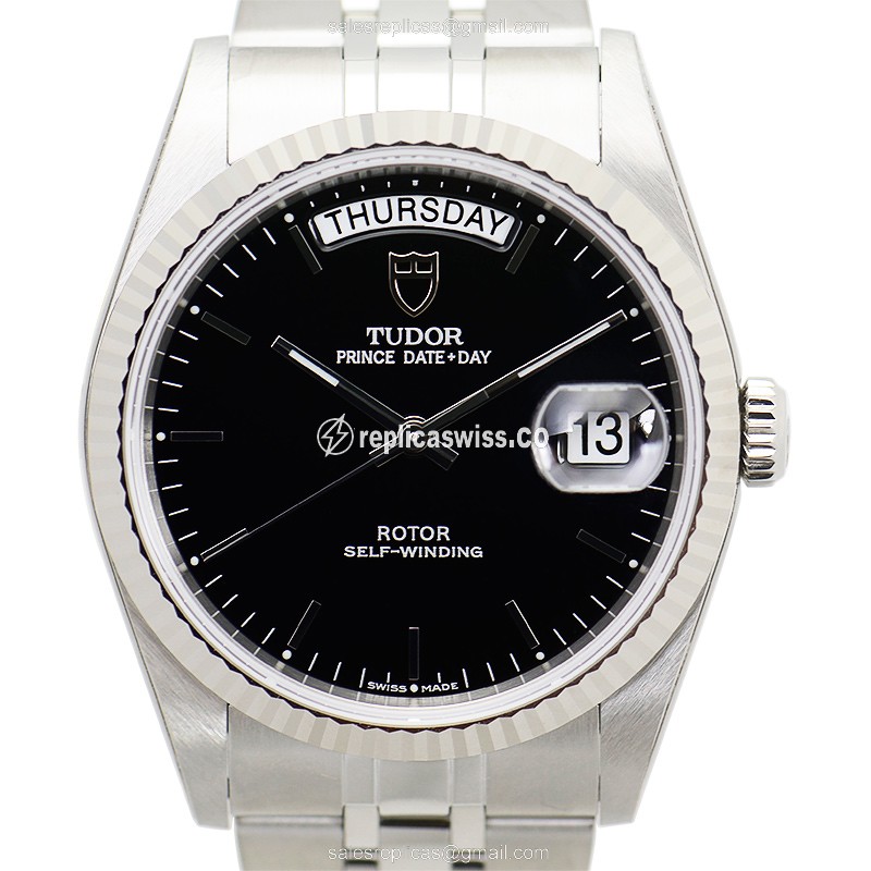 Exquisite Tudor Prince Date-Day Replica | Black Dial | Stainless Steel Case & Automatic Movement