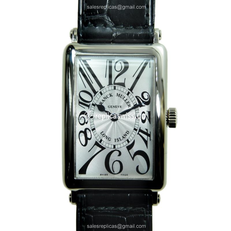 Franck Muller 1000 SC LONG ISLAND Automatic Gold Case, Silver Dial Alligator Strap Sapphire Crystal