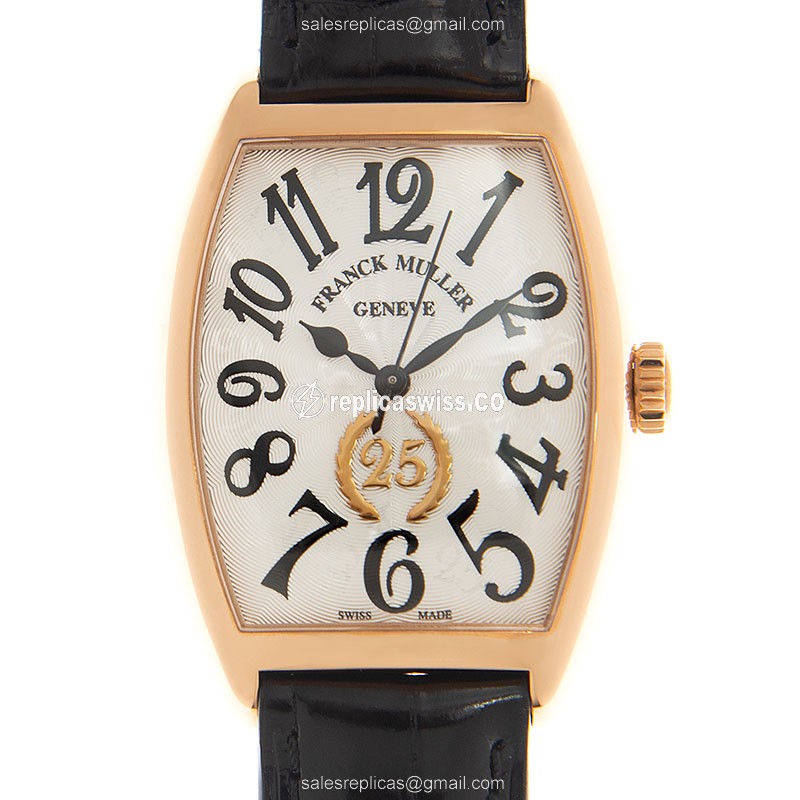Franck Muller 2850 SC 25th Anniversary Watch in White Dial & 18kt Rose Gold, Automatic Movement