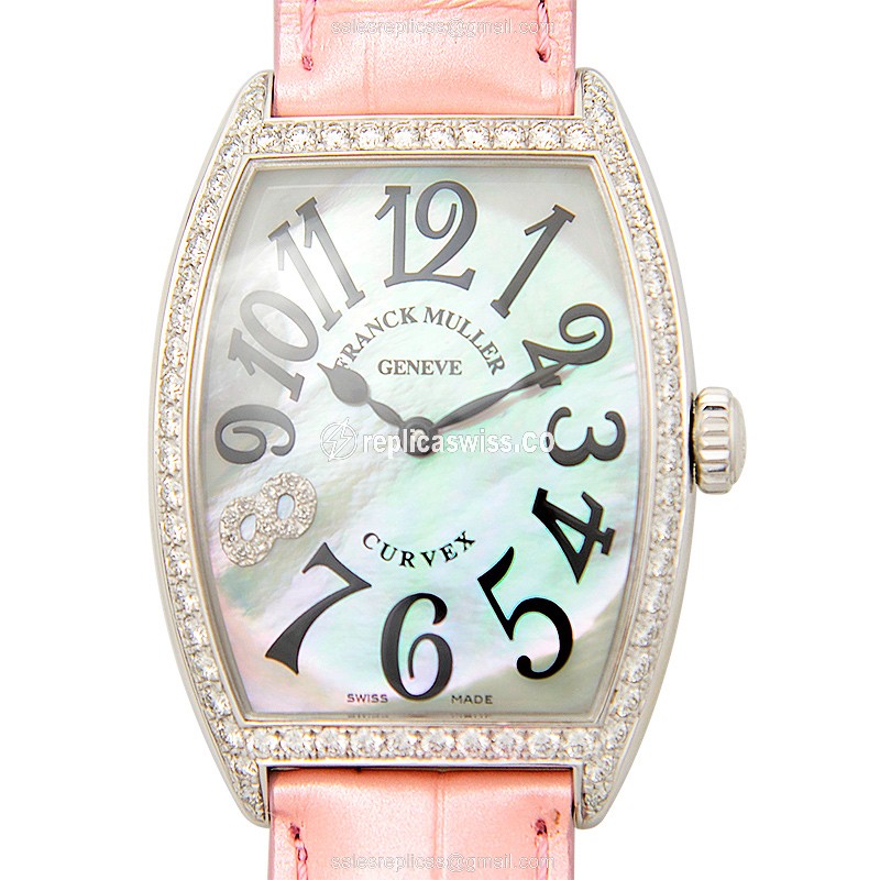 Franck Muller 2852 QZ MOP D 1R CD8 Cintree Curvex Quartz Watch, White Dial, Stainless Steel Case &