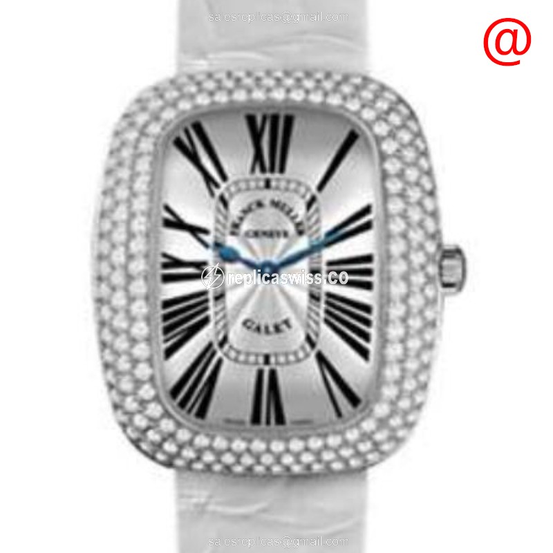 Franck Muller 3002 M Galet Replica | Silver Dial, Diamond Case, Automatic Movement Watch