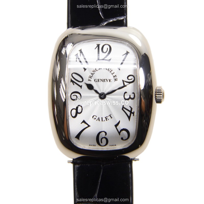 Franck Muller 3002 M QZ V GALET Replica with Silver Dial & 18kt Gold Case Watch