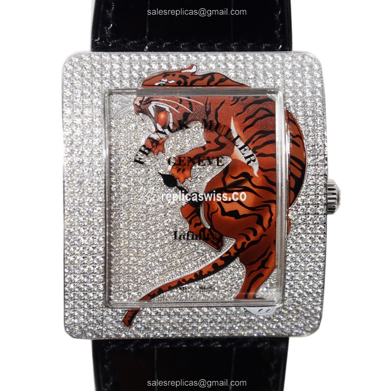 Franck Muller 3740QZ TIG 2 INFINITY Watch | Silver Dial, Alligator Strap, Sapphire Crystal