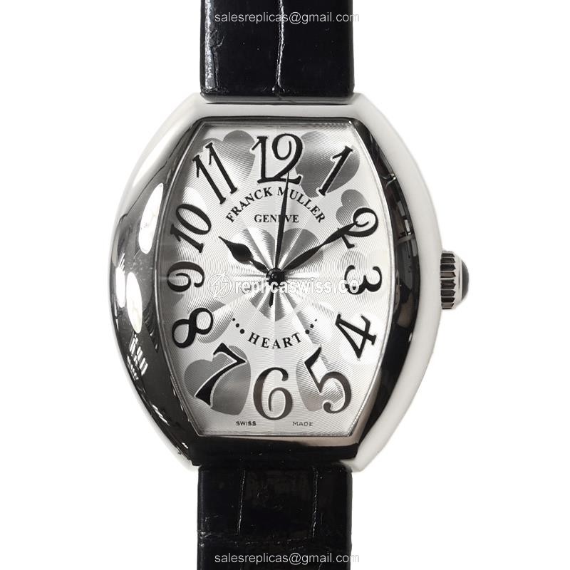 Franck Muller 5000 H SC Heart Replica | Automatic Movement | 18kt Gold Case, Silver Dial Watch
