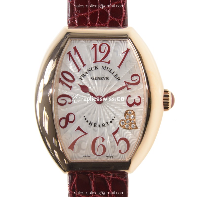 Franck Muller 5002 M Heart Quartz Watch | 18kt Rose Gold Case, Silver Dial