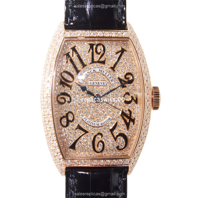 Franck Muller 5850 SC Cintree Curvex | Automatic Movement | 18kt Rose Gold Case & Diamond Bezel