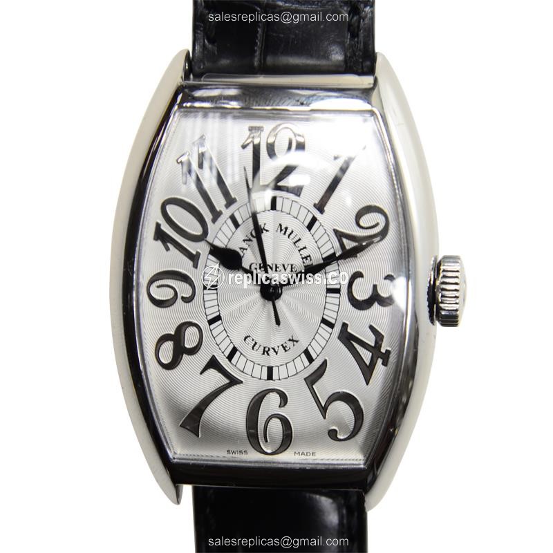 Franck Muller 5850 SC REL Cintree Curvex — Automatic Movement, Silver Dial, Alligator Leather Strap