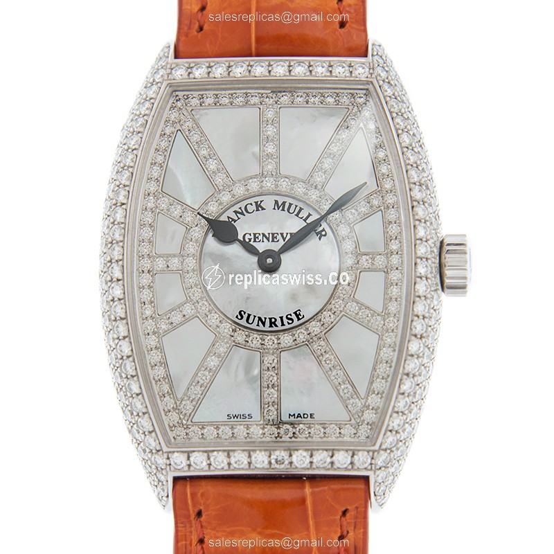 Franck Muller 5852 Long Island Replica in White Dial & Stainless Steel, Automatic Movement Watch