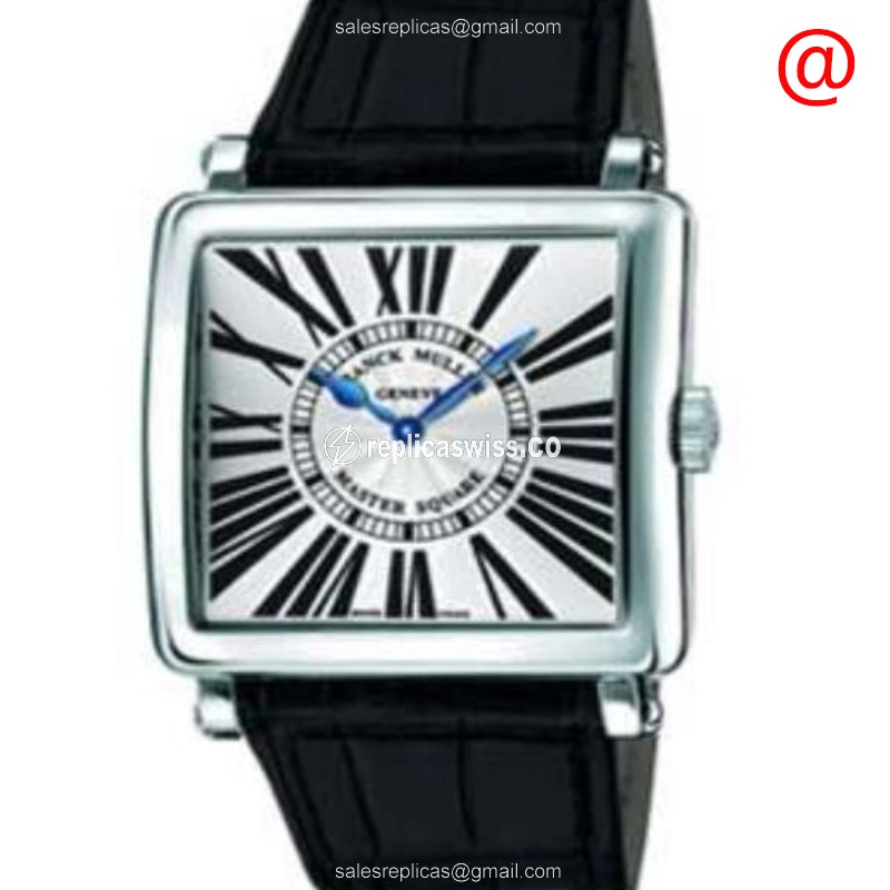 Franck Muller 6002 H Master Square replica, Silver Dial, Leather Strap, Automatic Movement Watch