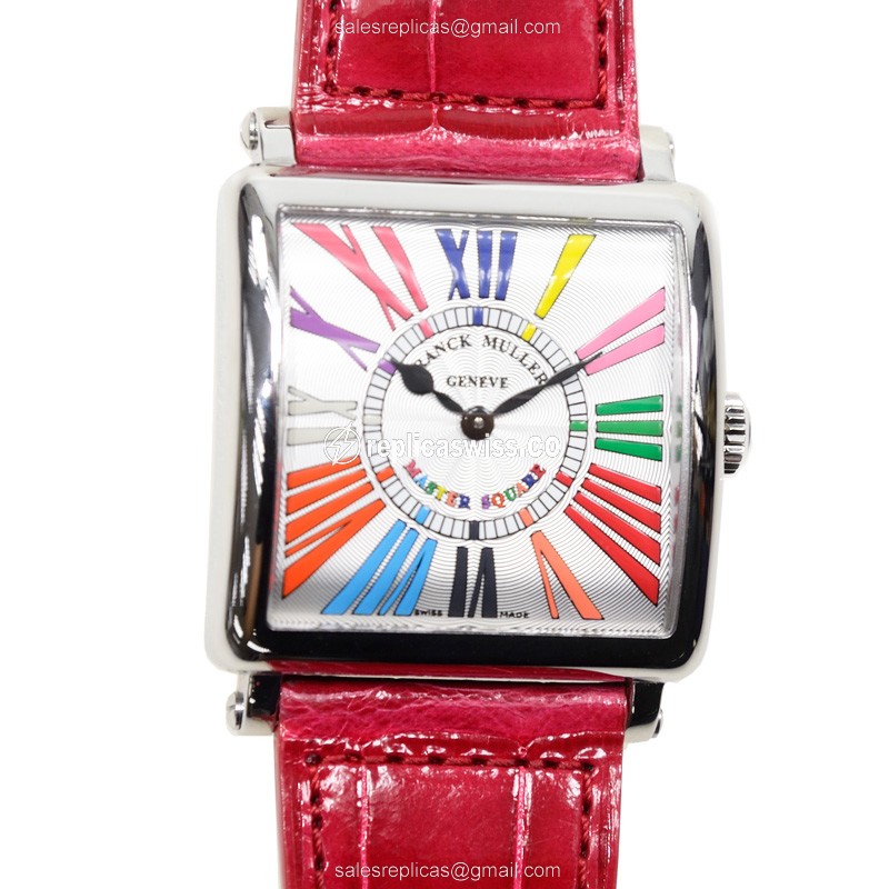 Franck Muller 6002 M QZ Master Square Replica in Silver Dial, Alligator Strap, Stainless Steel Case