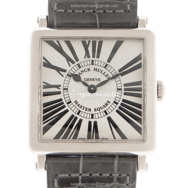 Franck Muller 6002 M QZ R Master Square Replica | Silver Dial, 18kt Gold Case Watch