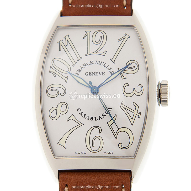 Franck Muller 6850 M C Casa Blanca Curvex Replica | Automatic | White Dial, Stainless Steel Case