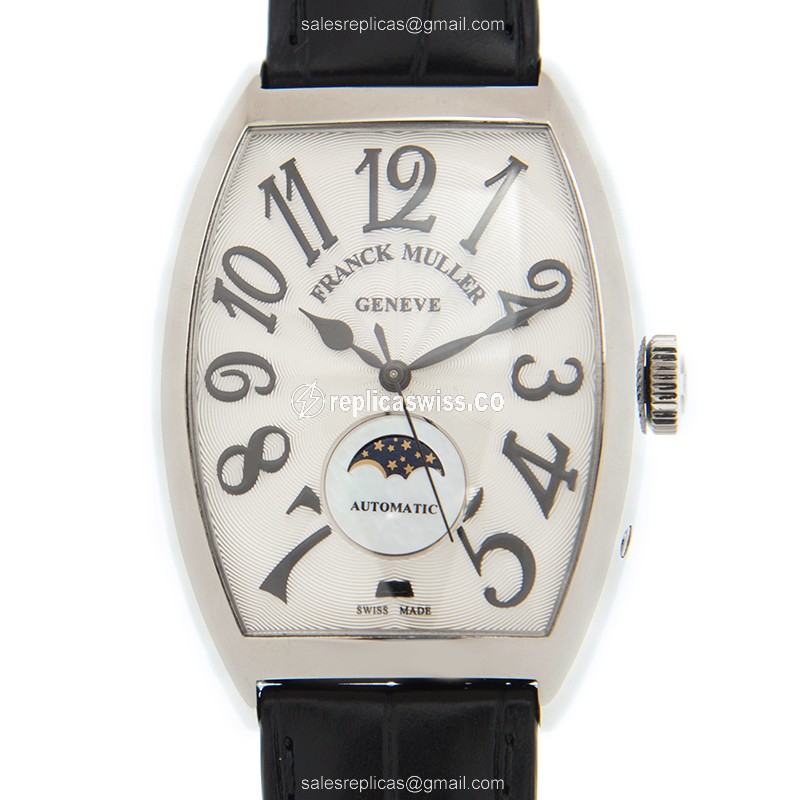 Franck Muller 6850 SC Curvex Automatic Silver Dial | Leather Strap | Sapphire Crystal Watch