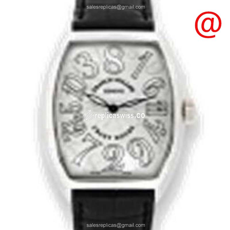 Franck Muller 7851 CH BL RELAC CINTREE CURVEX Automatic Steel Case, Silver Dial, Leather Strap Watch