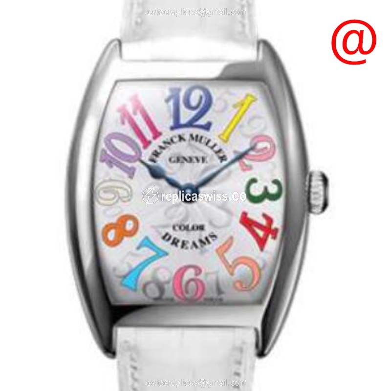 Franck Muller 7851 SC COL R Silver Dial, Automatic Movement, Stainless Steel Case & Leather Strap