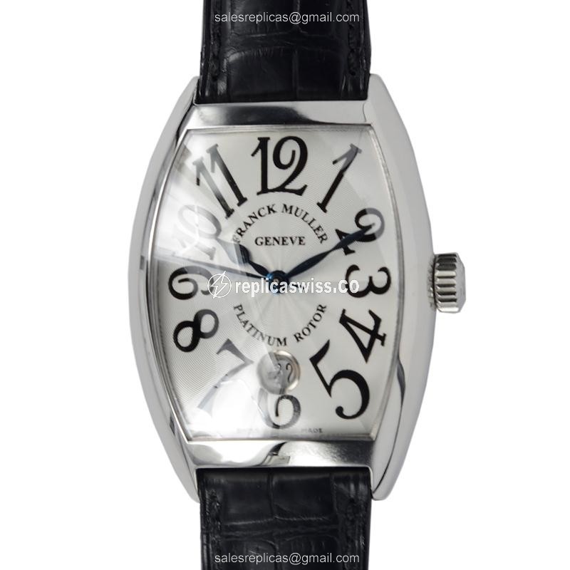Franck Muller 7880 SC DT Curvex Automatic Silver Dial on Black Alligator strap Watch