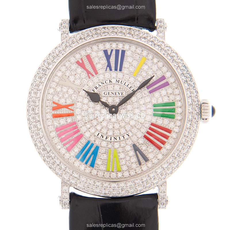 Franck Muller 8038QZCOLDRMRDCDOG Silver Dial | Automatic Movement | 18kt White Gold Case & Diamond