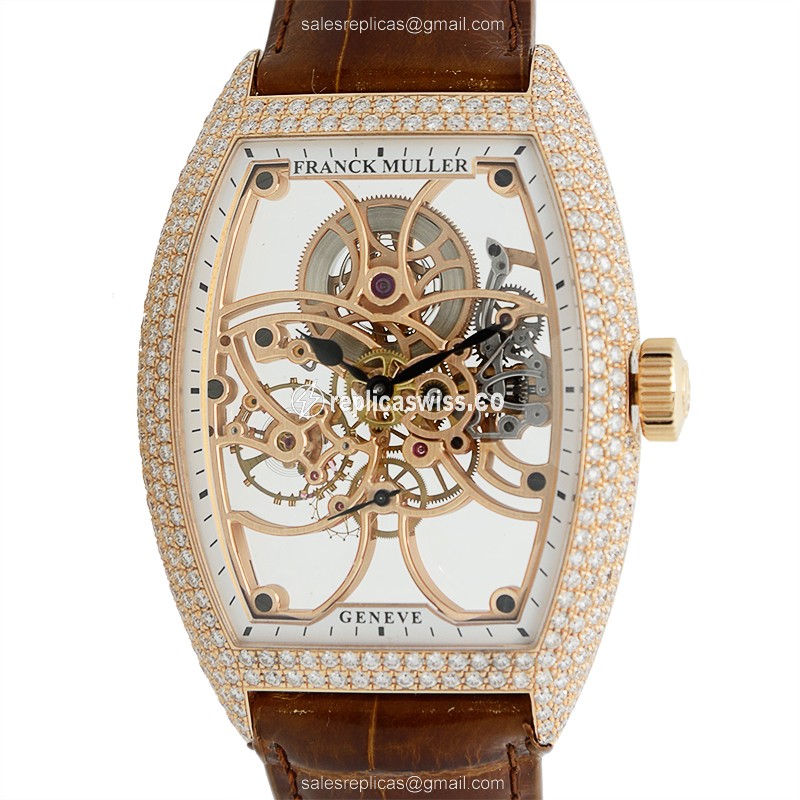 Franck Muller 8880 B Skull Dial Watch | Automatic Movement | 18kt Rose Gold Case