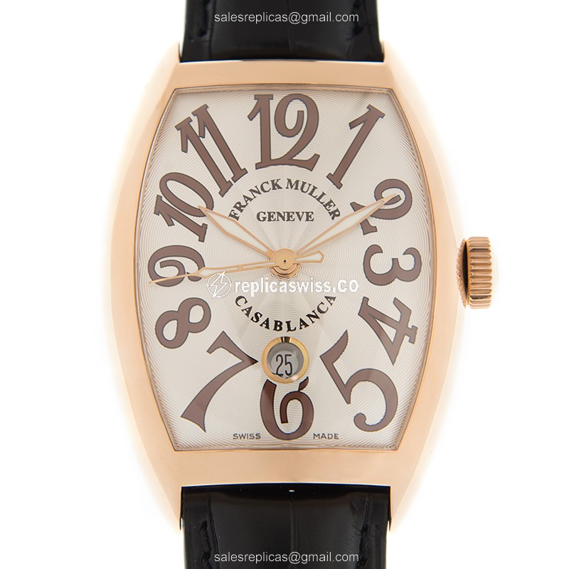 Franck Muller 8880 Casablanca Replica | Automatic | 18kt Gold Case, Silver Dial Watch