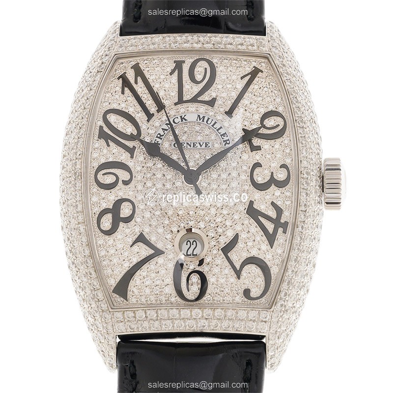 Franck Muller 8880 SC DT Casablanca Replica in 18kt White Gold, Automatic Movement, Polished