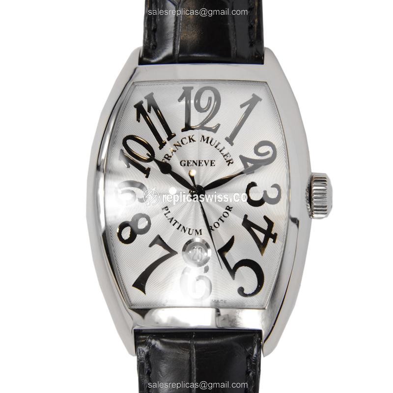 Franck Muller 8880 SC DT Curvex Replica in White Gold, Automatic Movement & Silver Dial Watch