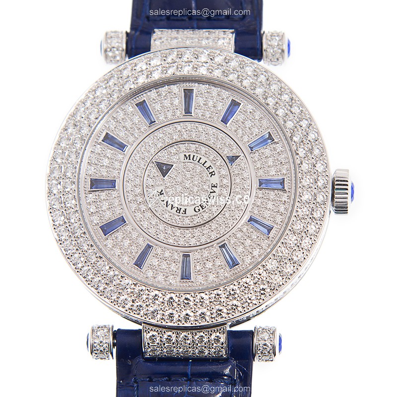 Franck Muller DM42 D2R CD Replica, Silver Dial, Automatic Movement, 18kt White Gold Case Watch