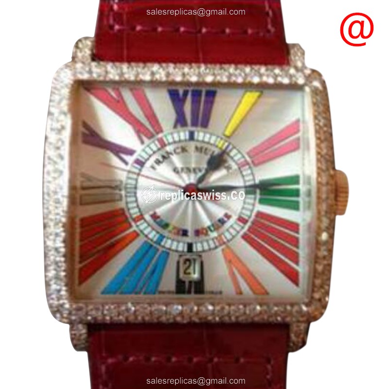 Franck Muller Master Square Replica | Automatic Movement | Silver Dial | Brown Leather Strap Watch