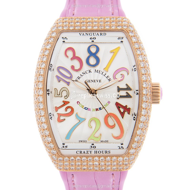 Franck Muller V 32 CH D COL DRM Watch | Automatic Movement, 18kt Rose Gold Case & White Dial