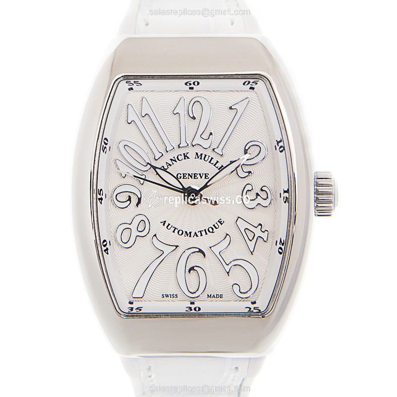 Franck Muller V29 Vanguard Automatic Watch | White Dial, Alligator Strap