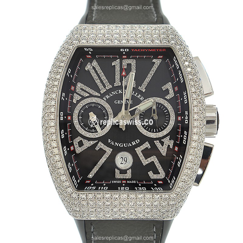 Franck Muller V45 Vanguard Replica | Automatic Movement | Diamond Case & Gray Dial Watch