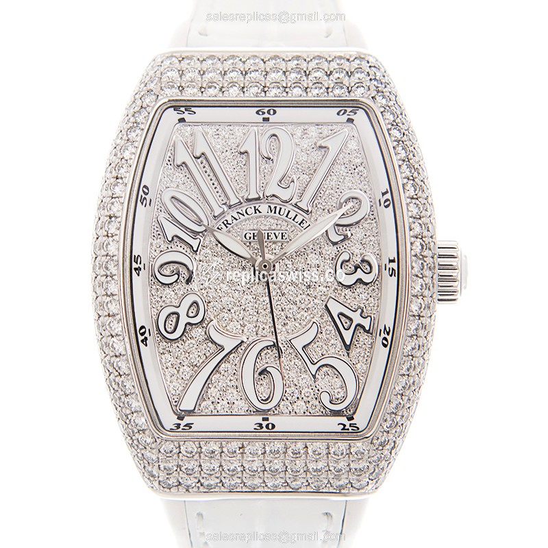 Franck Muller Vanguard V29 SC Automatic Watch | Silver Dial, Alligator Strap