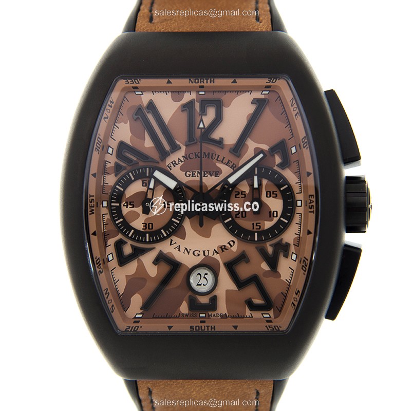 Franck Muller Vanguard V45 CC DT Camouflage | Automatic Movement | Brown Dial & Titanium Case Watch