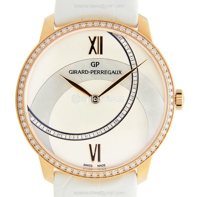 Girard Perregaux 1966 Replica, Automatic Movement, White Dial, 18kt Rose Gold Case Watch