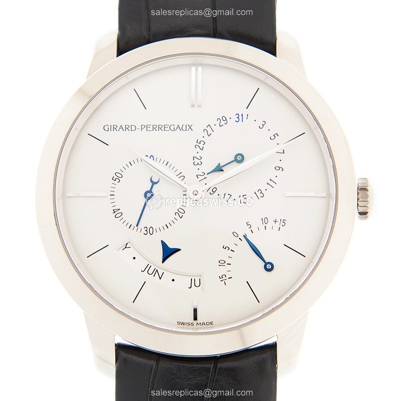 Girard Perregaux 1966 Replica in 18kt Gold Case, Automatic Movement & White Dial Watch