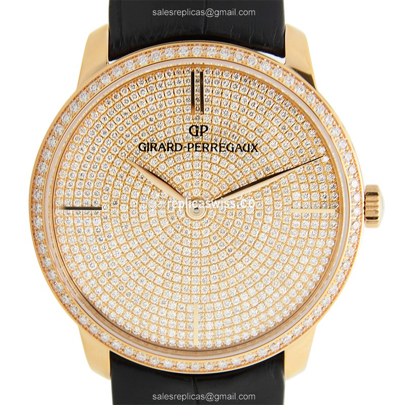 Girard Perregaux 1966 Replica Watch | Automatic Movement, 18kt Gold Case & Alligator Strap