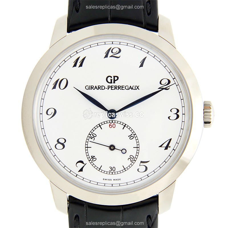 Girard Perregaux 1966 Replica Watch: Automatic Movement, White Gold Case, Black Alligator Strap