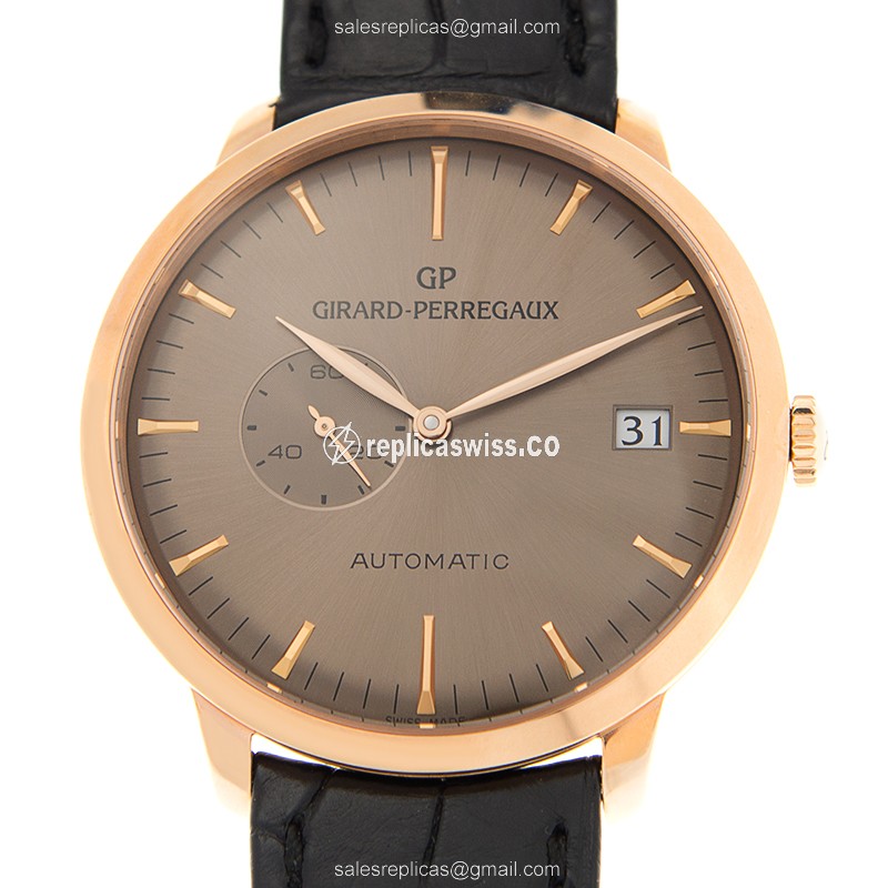 Girard Perregaux 1966 Replica with Automatic Movement & 18kt Gold Case | Brown Dial & Alligator