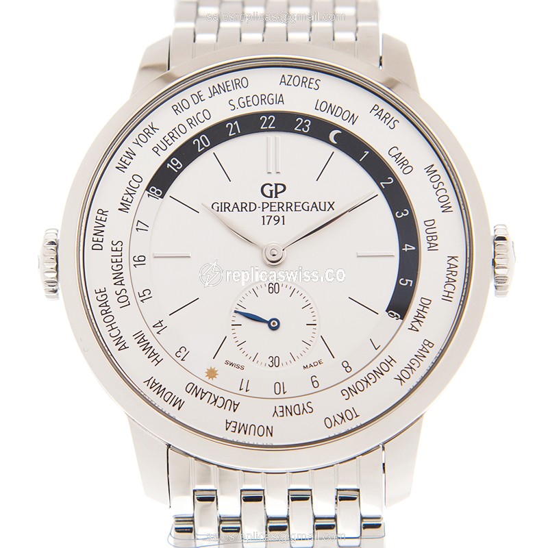 Girard Perregaux 49557-11A — Automatic Silver Dial, Stainless Steel Case Strap Watch