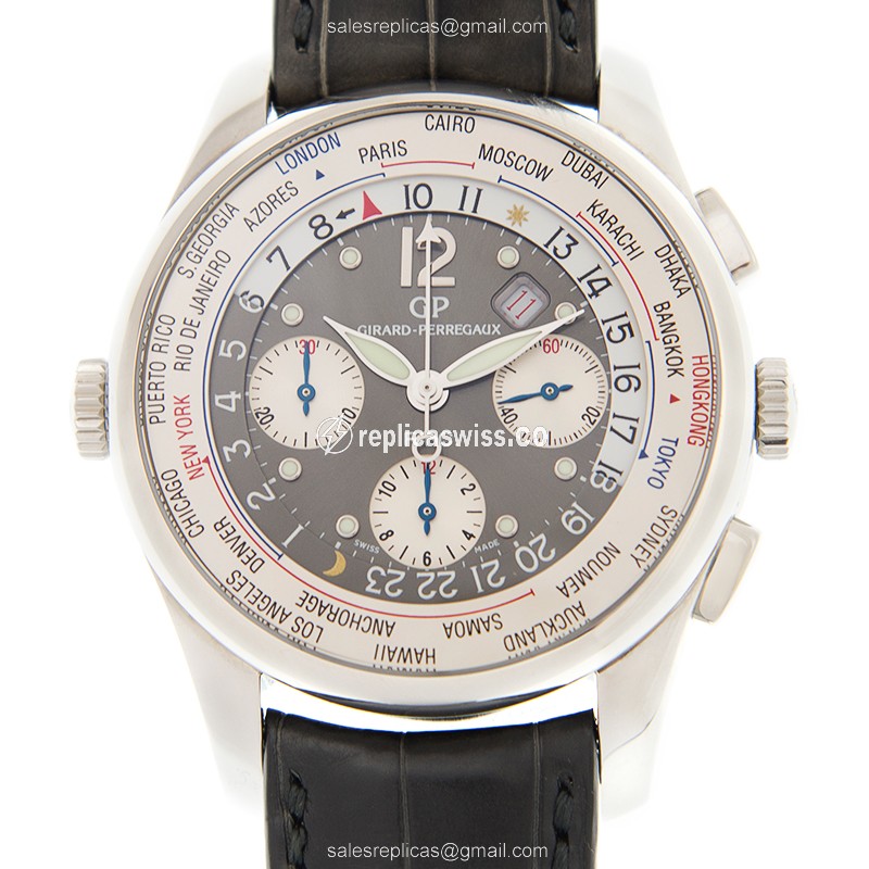 Girard Perregaux 49805-11-255-BA6A Replica | Automatic | White Dial | Alligator Strap Watch