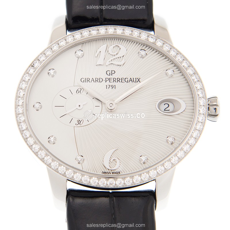 Girard Perregaux 80484D11A161 Cats Eye Replica in Stainless Steel with Silver Dial & Black