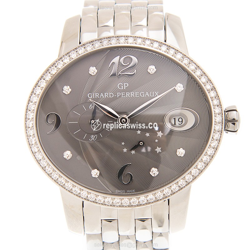 Girard Perregaux 80486D11A862-11A Replica with Automatic Movement, Gray Dial, Polished Steel