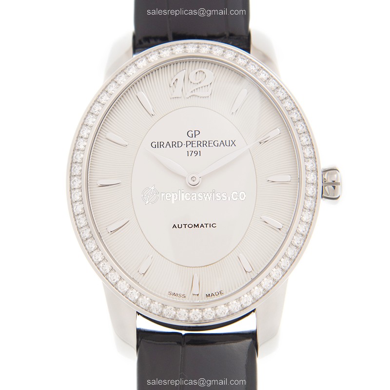 Girard Perregaux 80493D11A131 Cats Eye Replica: White Dial, Alligator Strap, Sapphire Crystal Watch