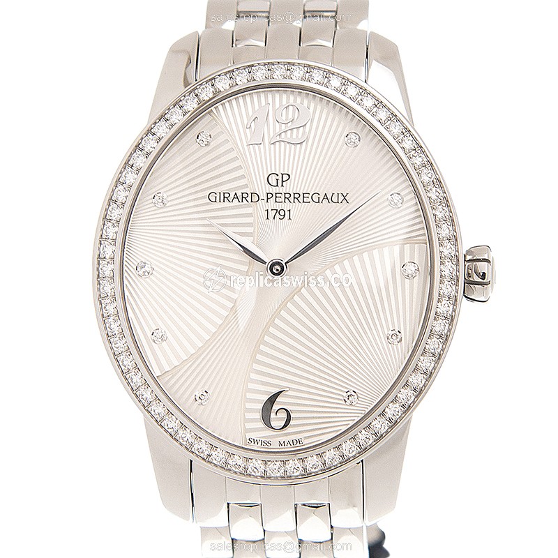 Girard Perregaux 80493D11A161-11A Cats Eye Replica, Automatic White Dial, Diamond Bezel Watch