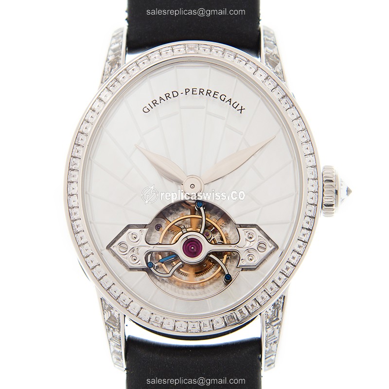 Girard Perregaux 99490B53E791 Cats Eye Replica in 18kt White Gold, Manual Wind with White Dial and