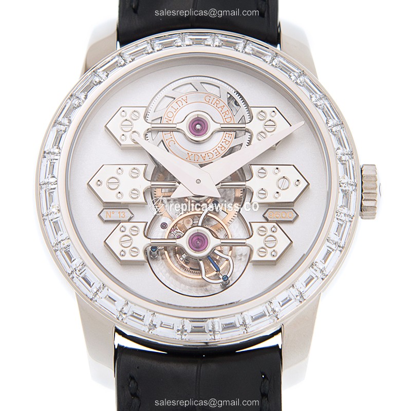 Girard Perregaux Bridges Replica | Automatic Movement | 18kt White Gold Case | Silver Dial Watch
