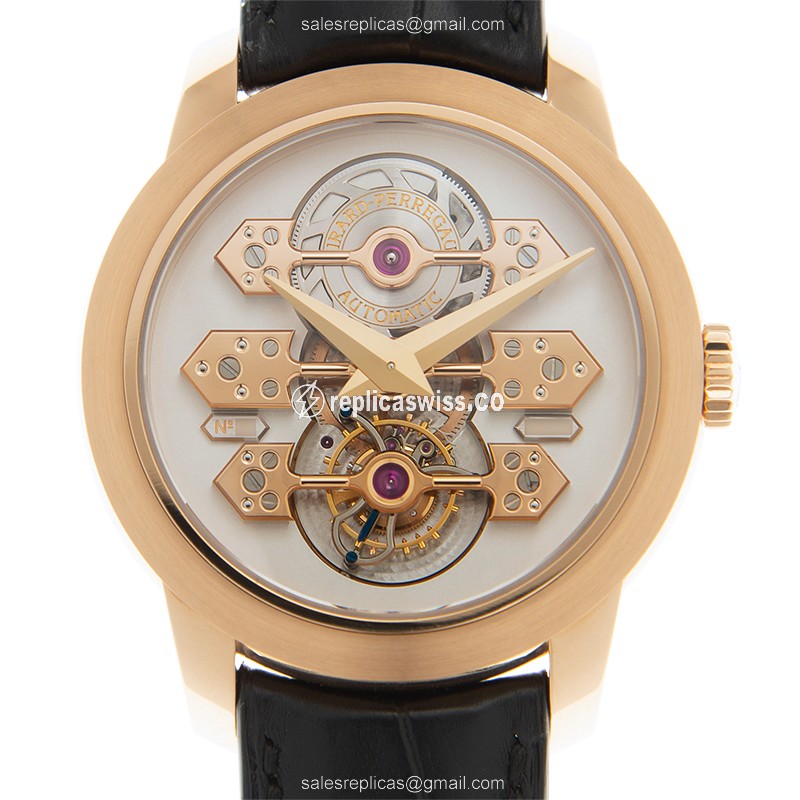 Girard Perregaux BRIDGES Replica | Automatic Movement | White Dial | 18kt Gold Case Watch